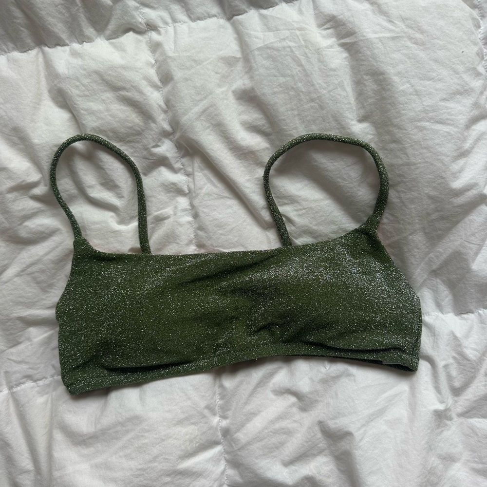 Glittery Green Bikini Top